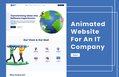 Animated Website for an IT Company animation figma research ui ux