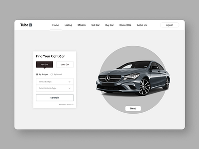 Rental and new car website design lending page typography ui uiux website design