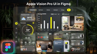 Apple Vision Pro App UI UX design with Figma 3d apple branding fiverr freelancer graphic design logo motion graphics ui ui ux freelancer vision pro ui