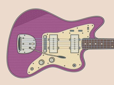 Fender J Mascis Signature Jazzmaster (Illustration Process) affinity designer dinosaur jr electric guitar fender fender guitar fender jazzmaster guitar guitar illustration guitarist illustration j mascis jazzmaster music musician purple retro signature guitar vector vector illustration