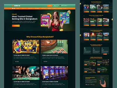 Online Betting Website baji live casino casino gaming cricket game figma game gamingsite landing page design live casino online betting online casino play web design