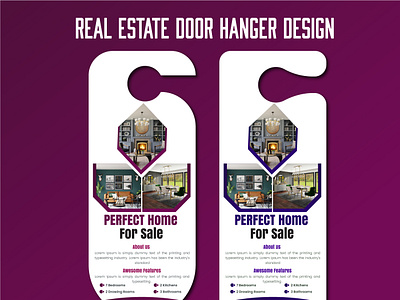 Real-Estate Door Hanger Design branding business business identity corporrte design door hanger graphic design home sale marketing modern home real estate