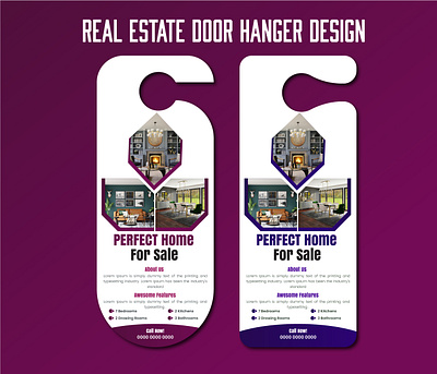 Real-Estate Door Hanger Design branding business business identity corporrte design door hanger graphic design home sale marketing modern home real estate
