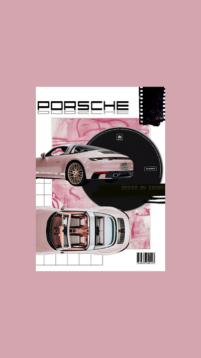 Porsche poster making. bookcover design graphic design logo