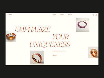 Design concept of online jewelry store design minimalism typography ui ux web design