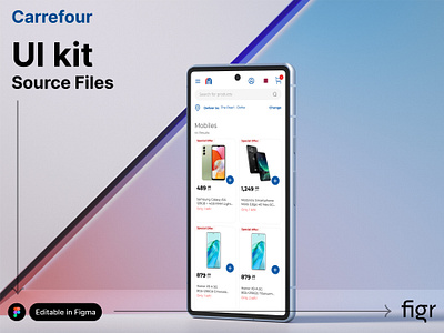 Make Carrefour UI your own android app design branding carrefour design ecommerce ecommerce app editable figma free ios kit landing page mobile app modern ui shopping app template ui ui ux website