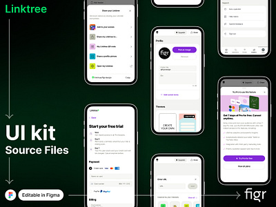 Make Linktree UI your own android app design branding design editable figma free ios kit linktree mobile app modern ui social media template ui ui design ui kit ui ux uiux website