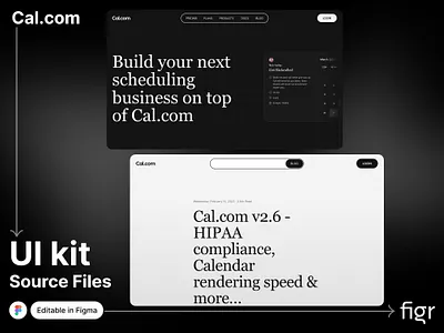 Make Cal.com UI your own branding cal.com design figma figma editable free google meet kit meeting modern ui platform product design software template ui ui design ui kit ui ux website zoom