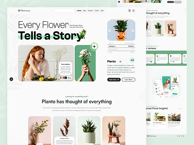 Planto - Flower Shop Landing Page concept design floral florist flower flower shop gift gift shop home page landing minimal minimalist online shop plant plants trending ui ux web web page