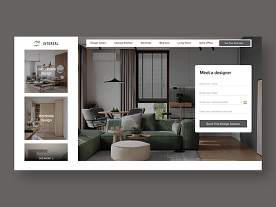 Home interior design website design home interior typography ui ux website website design