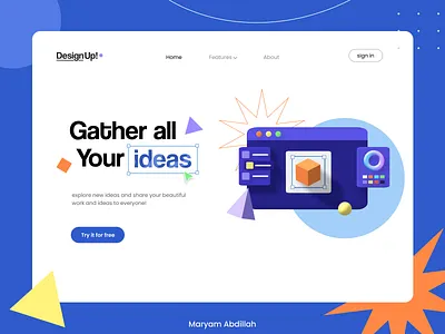 3D UI Website 3d graphic design typography ui