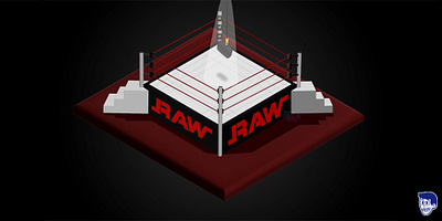 WWE RAW Ring (Ruthless Aggression ERA) adobe adobe illustrator artwork concept art digital art fan art isometric art raw ruthless aggression vector art wrestling wwe