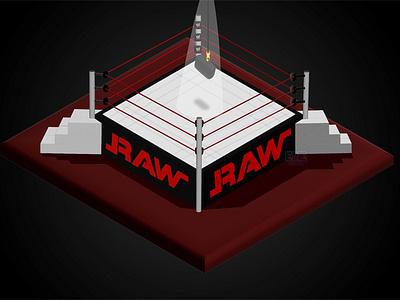 WWE RAW Ring (Ruthless Aggression ERA) adobe adobe illustrator artwork concept art digital art fan art isometric art raw ruthless aggression vector art wrestling wwe