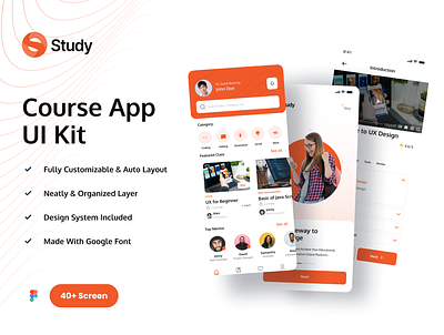 O Study - Learning Course App UI Kit branding graphic design motion graphics ui