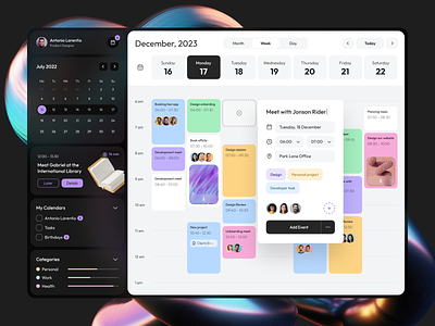 Calendar Dashboard Design Concept admin admin panel calendar calendar dashboard dashboard design ui web web dashboard