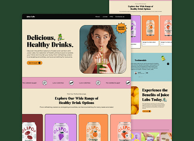 Juice Labs web design concept branding retro ui ux web design