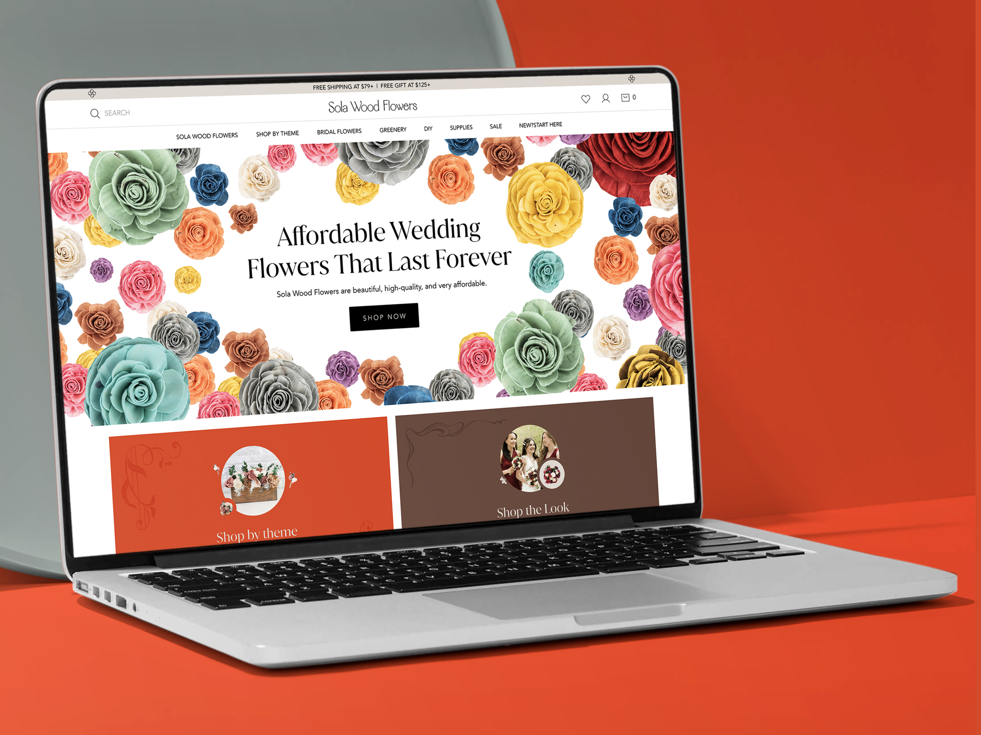 Sola wood flowers - e commerce website design colors components e commerce flowers landing page menu product detail page product listing page sections