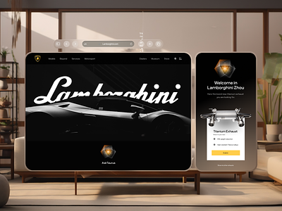 Lamborghini Homepage Vision 2024 ai car design lamborghini trend ui ux vision pro web