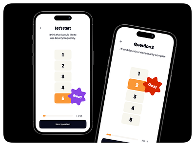 Survey Design app creative design gamification mobile step survey ui ux wizard