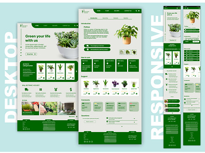 Botanical house apartment botanical flower graphic design houseplants plant responsive shop ui web design