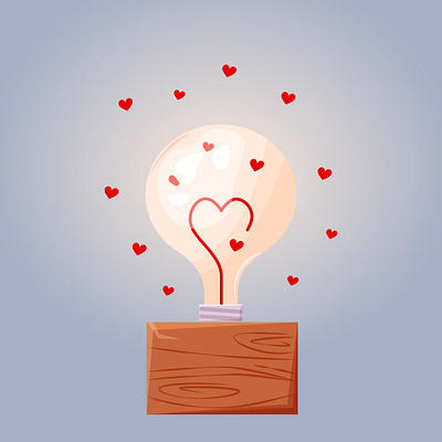 Love lamp in cartoon style 2d art cartoon casual graphic design illustration love vector