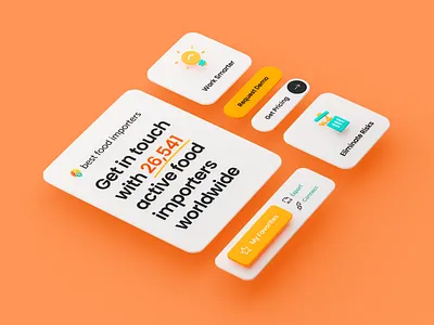 Best Food Importers — B2B SaaS Platform b2b branding design figma food landing landing page orange saas ui uiux ux web web design webdesign yellow