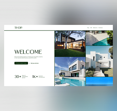 Hero section of a real estate agency. clean design hero section landing page minimal design real estate ui uiux user experience user interface web design white mode