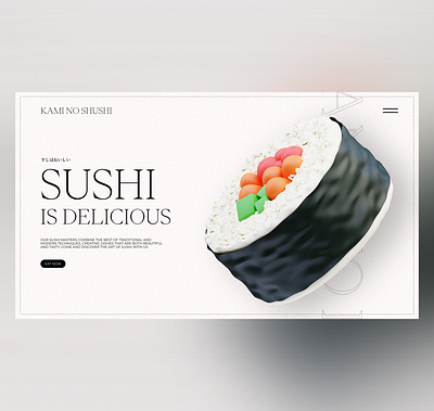 Hero section for a sushi restaurant clean design design hero section japanese landing page sushi ui uiux user experience user interface uxui web design website