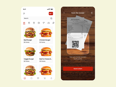 Restaurant Loyalty Points App Design app design ui ux