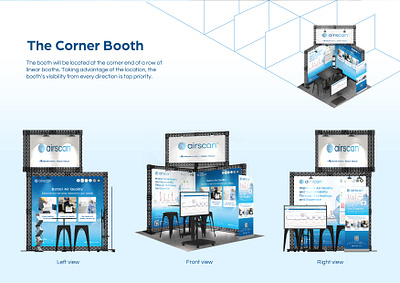 Exhibition Booth Design for Airscan branding corner booth exhibition booth design illustrator photoshop