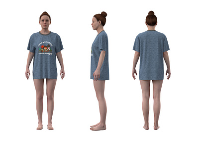Women's T-Shirt 3d 3d render animation branding browzwear fashion fashion design graphic design logo motion graphics ui vstitcher