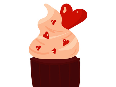 Sweet cupcakes in cartoon style 2d art backery cartoon cartoon style coffee cute illustration love vector web