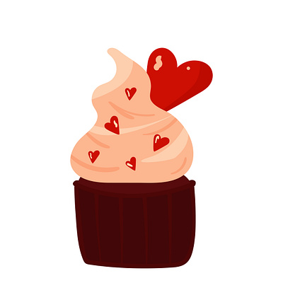 Sweet cupcakes in cartoon style 2d art backery cartoon cartoon style coffee cute illustration love vector web
