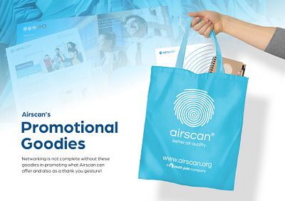 Promotional Goodies for Airscan branding clean air corporate environmental graphic design illustrator photoshop promotional items