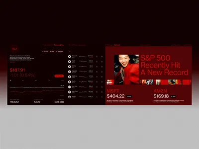 Stock Market Dashboard Platform concept dashboard finance market red stock trading ui ux