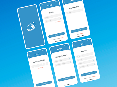 Sign In , Sign Up Flow UI Design Mobile App Screens changepassowrd design forgotpassword graphic design mobile signin signup ui ux varificationcode