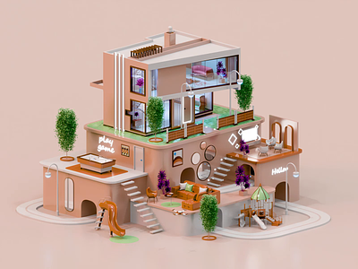 House animation 3d animation branding city crypto game illustration infographic isometric landing page lowpoly motion graphics nft render ui unity vector video web design web3