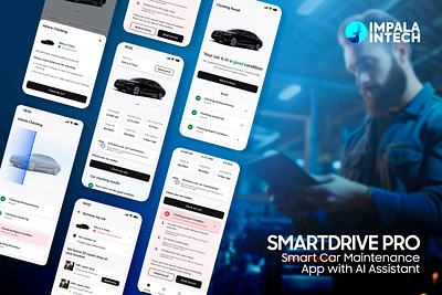 SmartDrive Pro-Smart Car Maintenance With AI Assistant ai app android app app app design automation app ios app product design ui ux