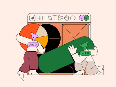 Collaborators brand illustration collaboration design digital illustration figma illustration illustration studio qillo qillo studio studio ui illustration vector vector illustration vector work web illustration