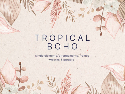 Tropical Boho Watercolor Design Elements bohemian boho graphic design graphicpear graphics png png download watercolor watercolor png