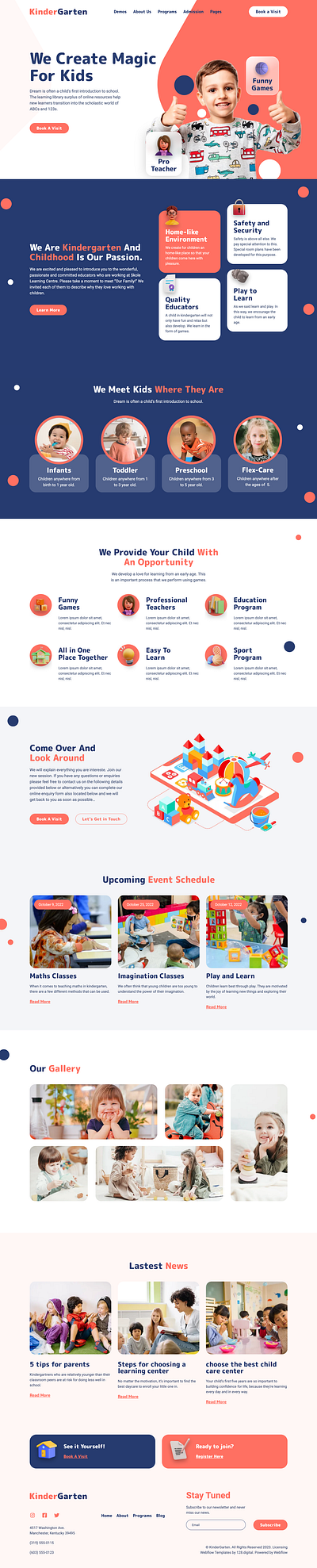 KinderGarten 128 design kindergarten kindergarten website professional responsive typography webdesign webdevelopment webflow