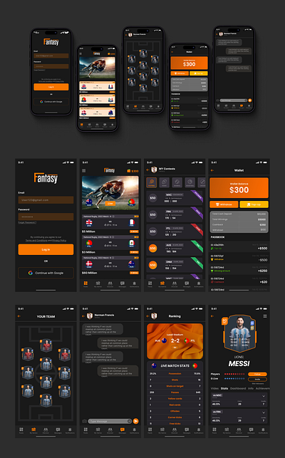 Fantasy Mobile App appdesign esports fantsy mobileapp sports uiux