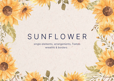 Sunflower Watercolor Design Elements flower graphics graphics download graphics png png png download sunflower sunflower png watercolor
