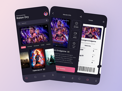 Movie Ticket Booking App app mobile ticket movie ui ux design