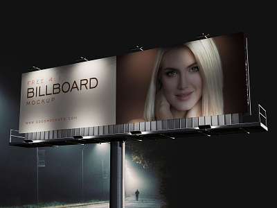 Free Night View Ultra Wide Billboard Mockup PSD billboard billboard mockup download free free download free mockup hoarding mockup mockup outdoor outdoor advertising outdoor advertising mockup outdoor mockup