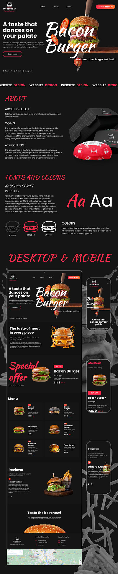 Landing Page Fast Food Restaurant design graphic design illustration landing page logo product design restaurant typography ui ux website