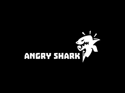 Angry shark angry fish lightning logo logotype nature shark