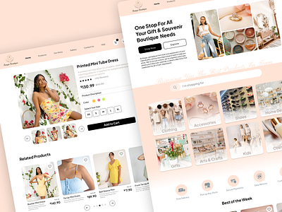 E-Commerce Shopping landing page beautiful branding cart clothing creative decor design gift home landing page ecommerce minimal modern shopify shopping simple ui website women wordpress