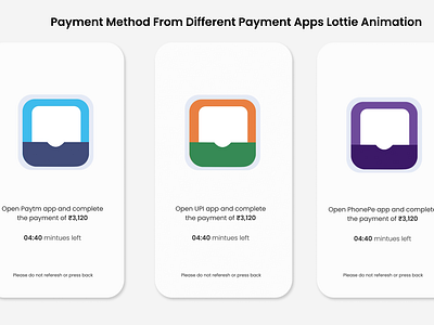 Payment Hold Screen Via Payment Apps Lottie Animation animation apple pay banking finance gpay illustration lottie animation motion design apps motion graphics online payment payment payment method paypal paytm phonepe stripe transaction animation transaction screen upi payment ux