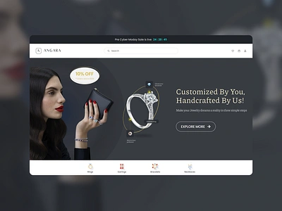 Redesigning Hero Section of jewelry ecommerce website design ecommerce inspiration jewelry ui ux web